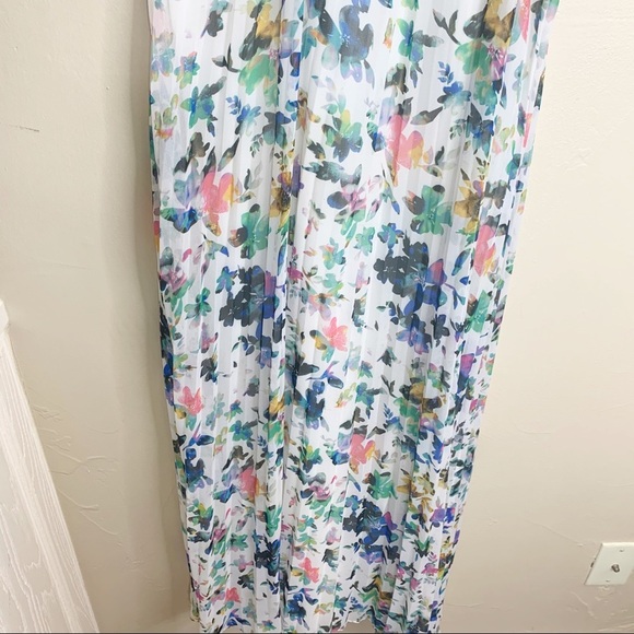 LIKELY Floral Chiffon Pleated Midi Halter Dress - Picture 3 of 10
